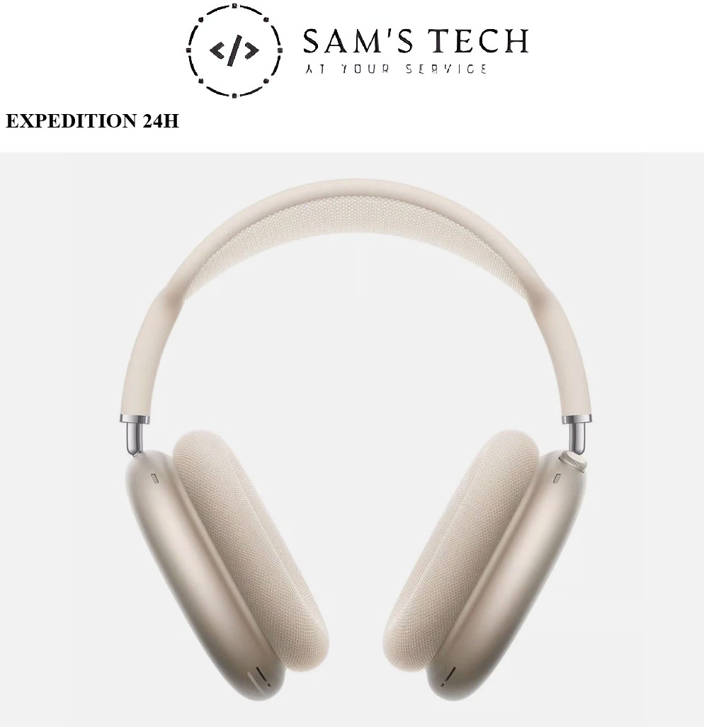 Casque Bluetooth Sans Fil ANC Beige pour le Bureau et les Voyages