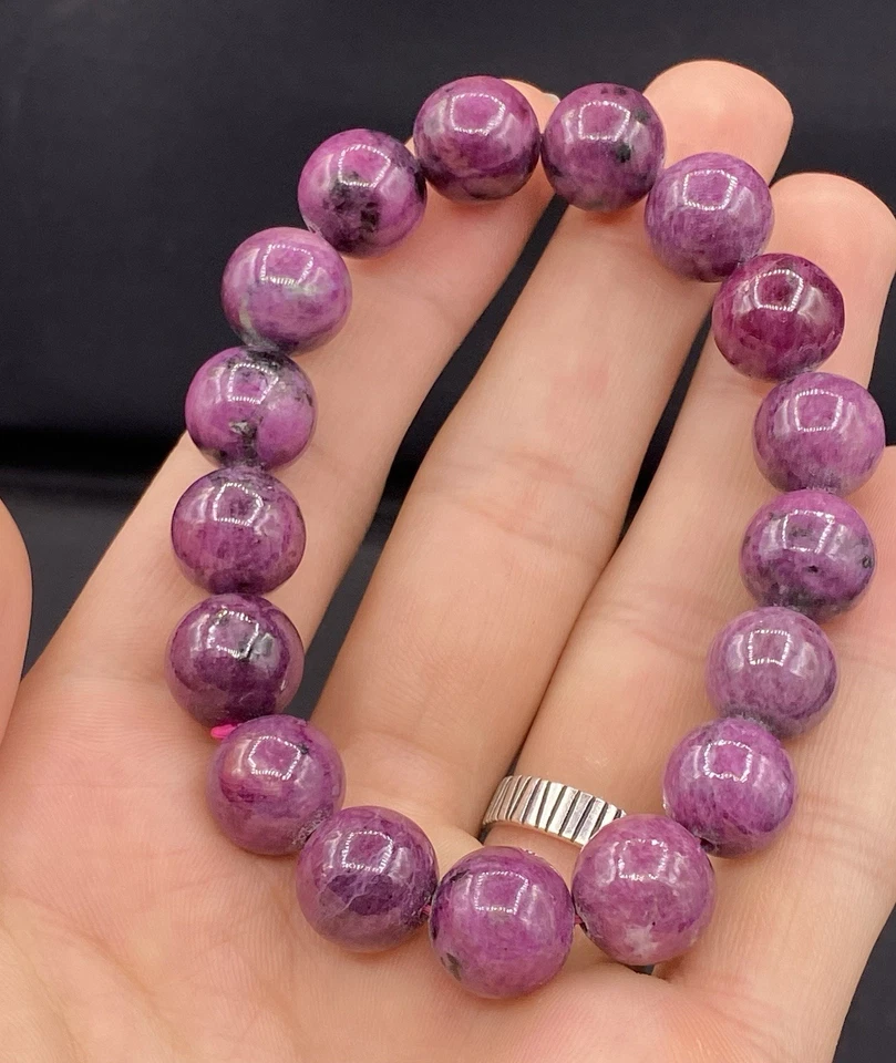 Natural Top Quality 12 Mm Ruby  Zoisite Bracelet Healing Bracelet - Image 2 of 4