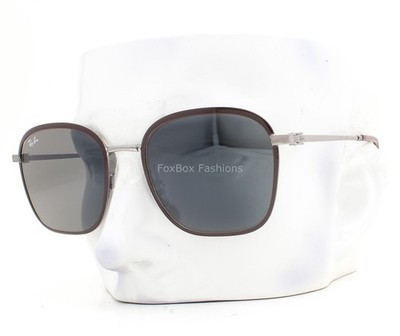 Ray-Ban RB 3720 9263/R5 Unisex Sunglasses Shiny Dark Red on Silver with Case