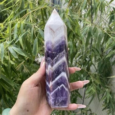 1.6LB 7.7" Natural Dream Amethyst Tower Obelisk Quartz Reiki Healing Decor