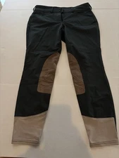 Prestige Collection Gulf Riding Breeches 28 Green Brown Equestrian Pants