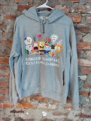 UNIQLO UT SpongeBob SquarePants Cactus Plant Flea Market Hoodie Mens Medium Gray