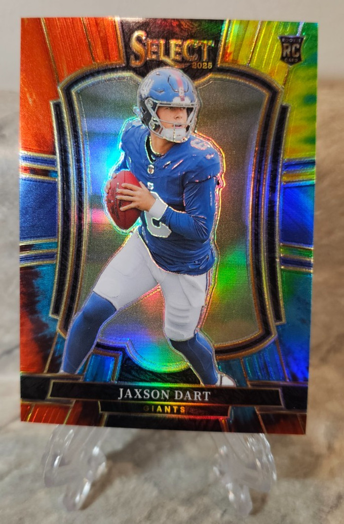 Jaxson Dart 2025 Panini Select PREMIER LEVEL Tie-Dye Prizm SP 19/25 NY Giants