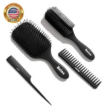 Hair Brush for Men and Women, 4Pcs Brush and Comb Set Detangling All Hair