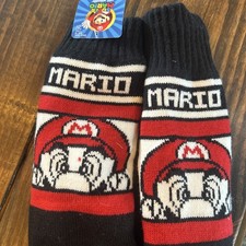 Super Mario Cozy Warmers Size 61/2-12 Faux Fur
