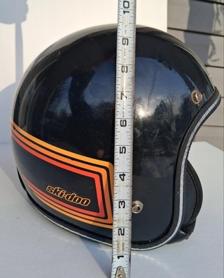 Vtg 80's Ski-Doo  Helmet Flip Up Mask Shield Retro Stripes Snowmobile Nice 