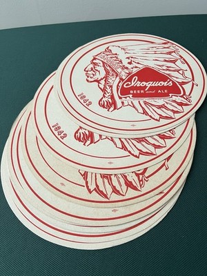 Vintage Lot Of 12  Iroquois Indian Beer & Ale Buffalo NY Tray Liners Doublesided