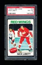 1975 OPC HOCKEY 13 NICK LIBETT PSA 8 NEAR MINT-MINT