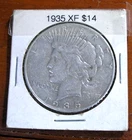1935-P Peace  silver dollar  circulated