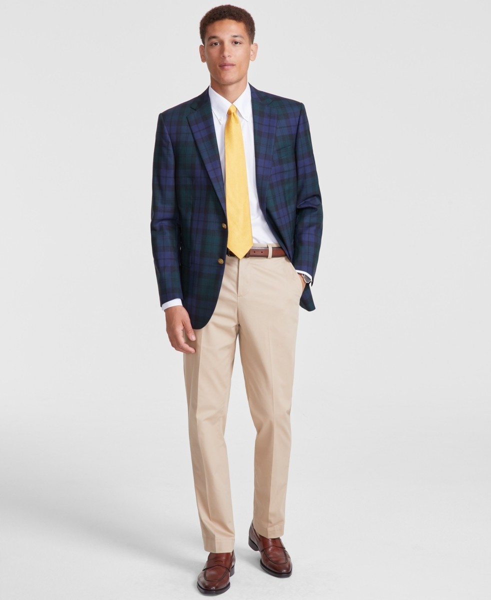 Blue Plaid Blazer Khaki Light Blue Khaki Pants Mens Joseph Abboud