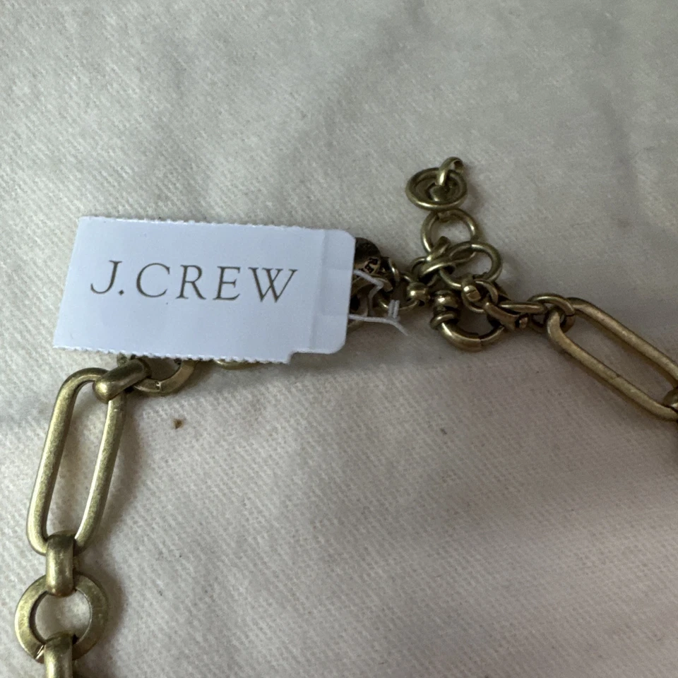 J Crew Crewcuts Floral Statement Necklace Coral Flowers with Crystal Center - Image 2 of 4