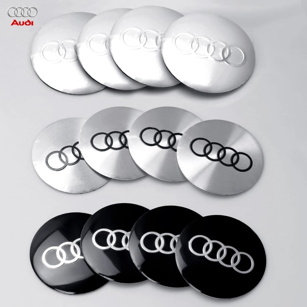 4PCS Audi Wheel Hub Center Cap Stickers 56/60/63/65/68mm S Line RS A3 ...