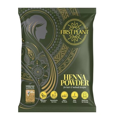 FIRST PLANT - Premium Rajasthani HENNA POWDER, 100% ORGANIC Henna with GI Tag