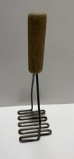 Vintage  Wooden Handle Potato Masher Primitiv...