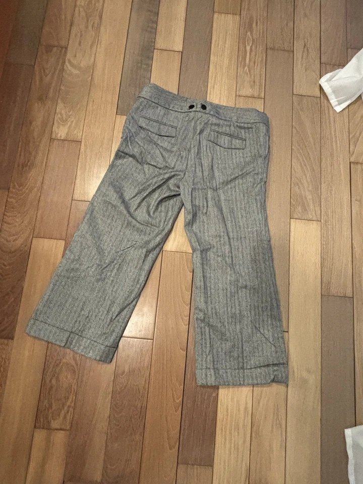 Club Monaco Women's Trousers Wool Wide Straight Leg Grey Size 8 - Image 4 of 4