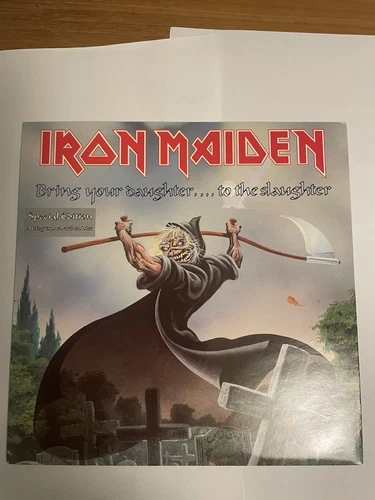 Iron Maiden amenez votre fille à l'abattoir autographe gravé vinyle 7 pouces