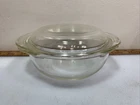Vintage Pyrex #022 Clear Glass 1 Qt. Round Casserole Dish With Lid Baking Mixing