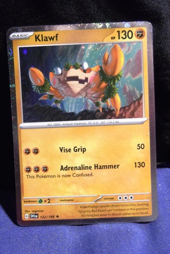 Pokemon TCG: Klawf 122/198, Scarlet & Violet Base Set - HOLO- EX+/NM-