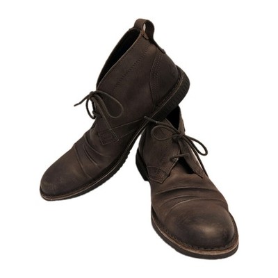 Kickers Sz 10 EU 43 Boots Brown Leather Lace Up Hi Top Ankle Round Toe 