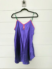 Victoria  s Secret Women  s Medium Gold Label Vintage Purple Green Satin Nightie