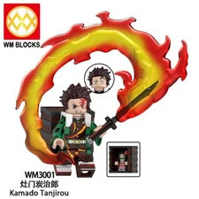 2 inch Custom Demon Slayer Tanjiro Kamado Minifigure with Base, New/Mint