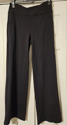G4Free Yoga Pants Women Wide Leg with Pockets V-cut High Waist Size Large Black 