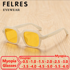 Square Tinted Myopia Nearsighted Glasses For Men Women Outdoor Shade Sunglasses