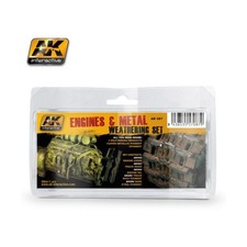 AK Paint Set Engines Metal Weathering Colors Set New