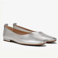 Franco Sarto Vana Ballet Flat, Silver, Size 9 Wide, NWT Floor sample