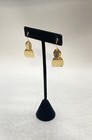 14K Yellow Gold Modern Abstract Two-Tier Drop Dangle Earrings 1.5-Inch 2.09g — photo 3