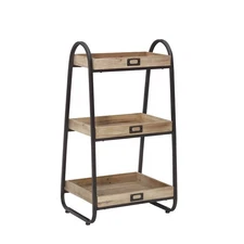 Linon Tucker Three Tiered Bath Storage Unit, Brown | 25 in W x 36 inttttttttt...