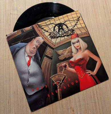 Aerosmith Love In An Elevator 7'' Vinyl Record 45 RPM Single