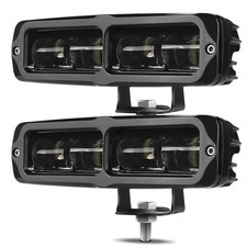 6 Inch LED Light Bar, 2PCS 6000LM Spot Slim Light Pods With Cutoff Line, White