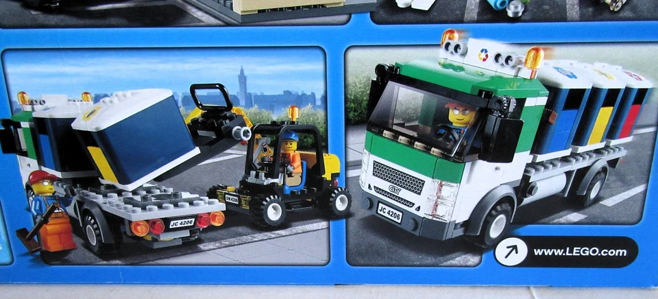 Lego CITY 4206 ~ RECYCLING TRUCK ~ Retired NEW SEALED Forklift shovel - Image 4 of 4