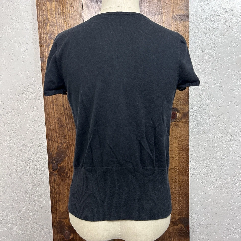 Cárdigan Y2K East 5th Mujer M Negro Manga Corta Corpcore Oficina Bella Swan Foto 4 de 4