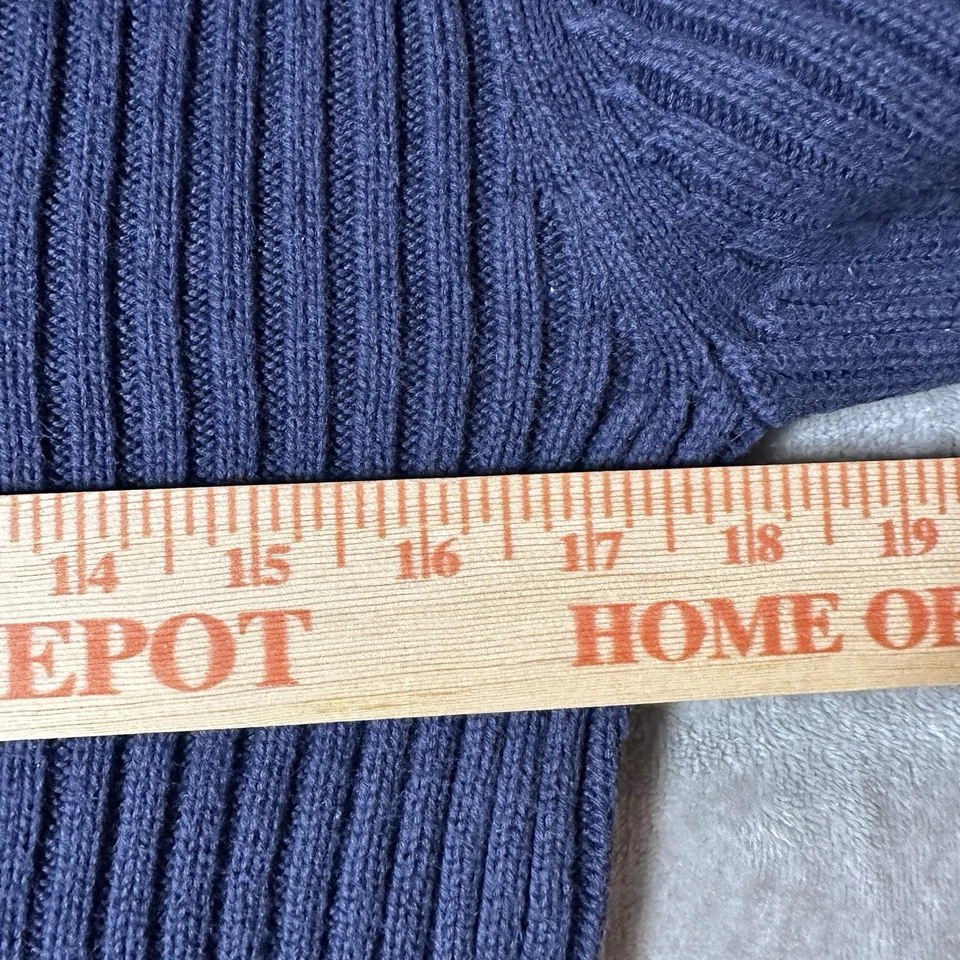 De Colección Ralph Lauren Polo Jeans Bandera Suéter Mujer Mendium Azul Marino Tejido Ancho Acanalado Foto 4 de 4