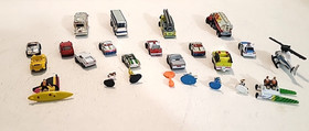 Vtgs Micro Machines Lot 24 Galoob 80s 90s Chrome Bus Semi Truck RC Boat figures
