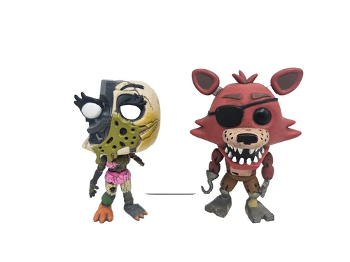Funko Pop Five Nights at Freddy's Ruined Glamrock Chica & Withered Foxy OOB FNAF