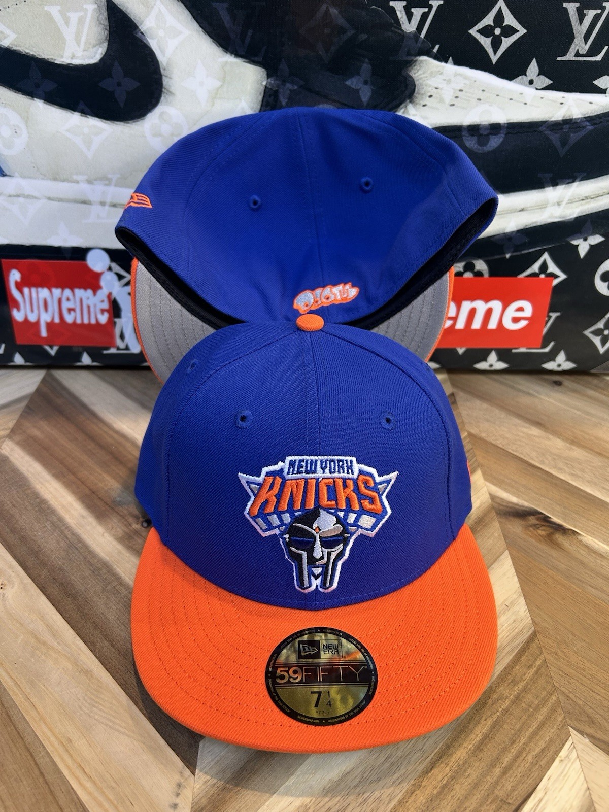 New Era MF Doom New York Knicks Fitted 7 1/4 Blue Sold Out Rare