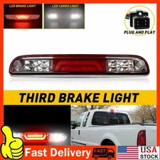 Red For 1999-2016 Ford F250 F350 F450 Super Duty White LED 3RD Brake Light