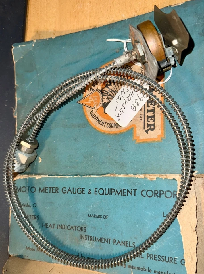 "NOS" 1938 CHRYSLER WATER TEMPERATURE GAUGE 38 CHRYCO MOPAR CIRCA 30S - Image 3 of 4
