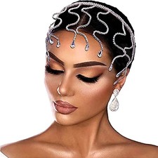 Rhinestone Headband Wedding Tiara Fashion Headpieces Forehead Jewelry Silver