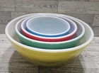 Vintage Pyrex Primary Colors Nesting Mixing Bowls Set of 4 with 401 402 403 404