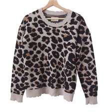 Zadig Voltaire Sweater Top Womens Small Cheetah Leopard 100 Cashmere 640