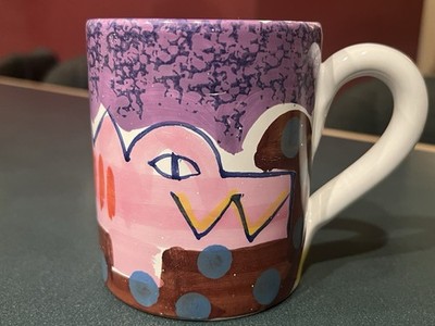 Ciao Italya by Bellini Alligator Mug Abstract Hand Painted in Italy Coffee Cup