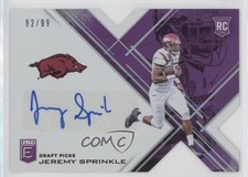 2017 Elite Draft Picks Status Purple Die-Cut 82/99 Jeremy Sprinkle #170 Auto 0f6