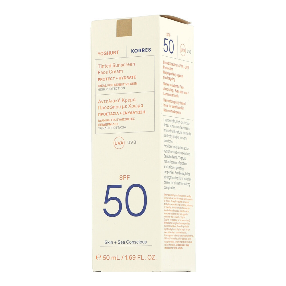 Korres Sun Care - Йогуртовый тонированный солнцезащитный крем для лица SPF50 50 мл 4090₽