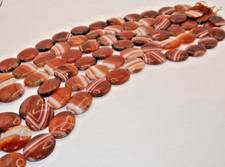 Banded Agate - 30mm x 20mm Smooth Oval Beads