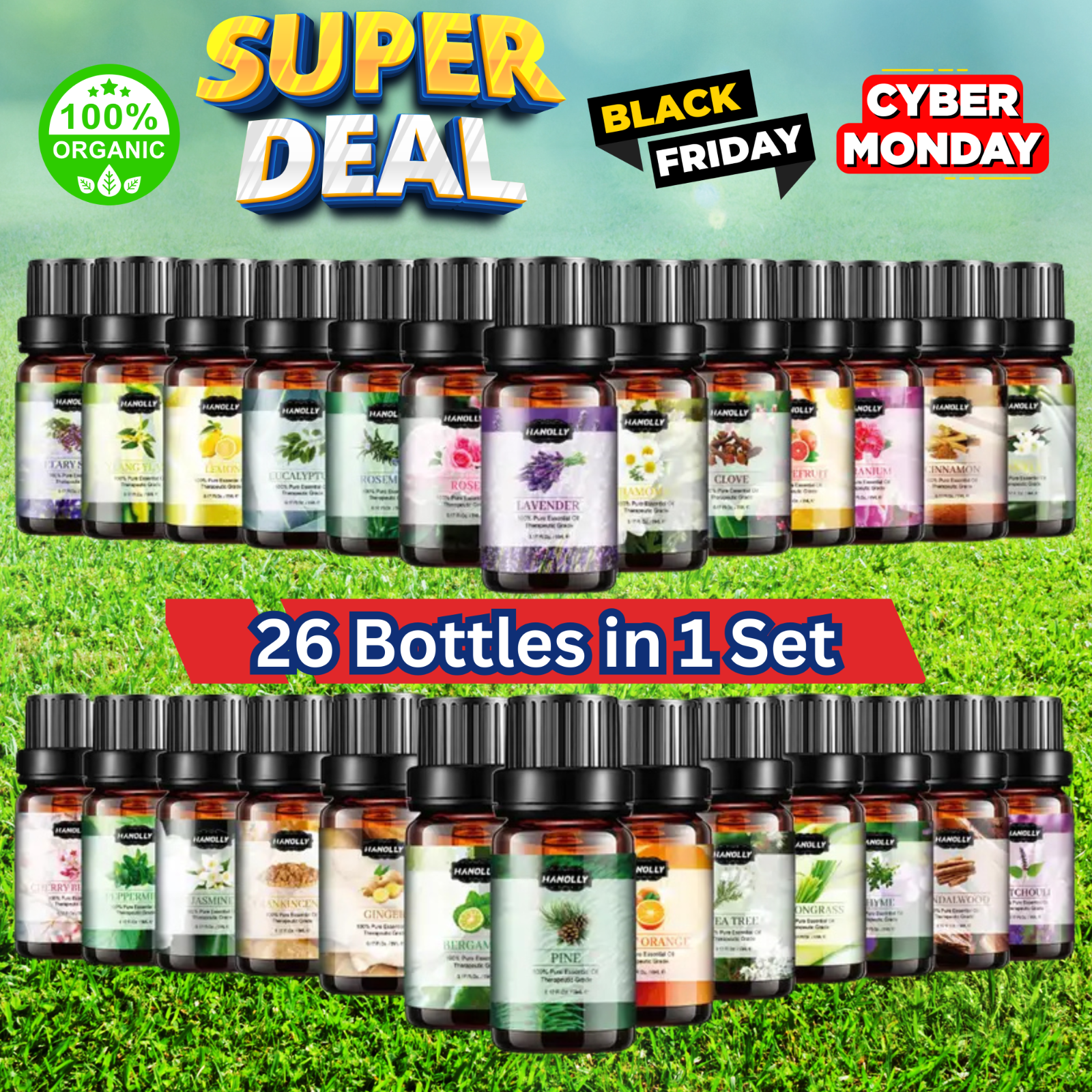 Essential Oils - 100% Pure and Natural 26pcs Bottle - Premium Grade-Therapeutic-image