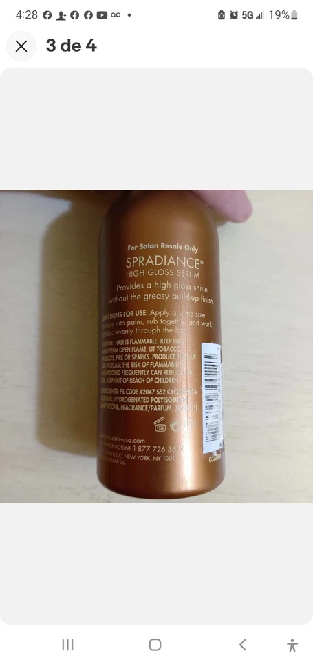 NUEVO Suero de alto brillo Mizani Spardiance 5, oz Foto 3 de 3